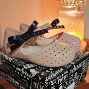 Melissa Kids Blush Shoes with Black Bow